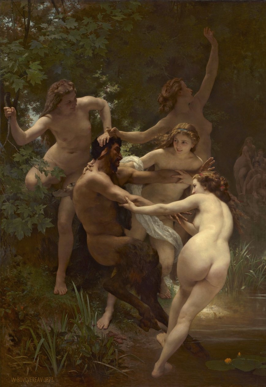 Ninfas y sátiro, 1873 de William Adolphe Bouguereau