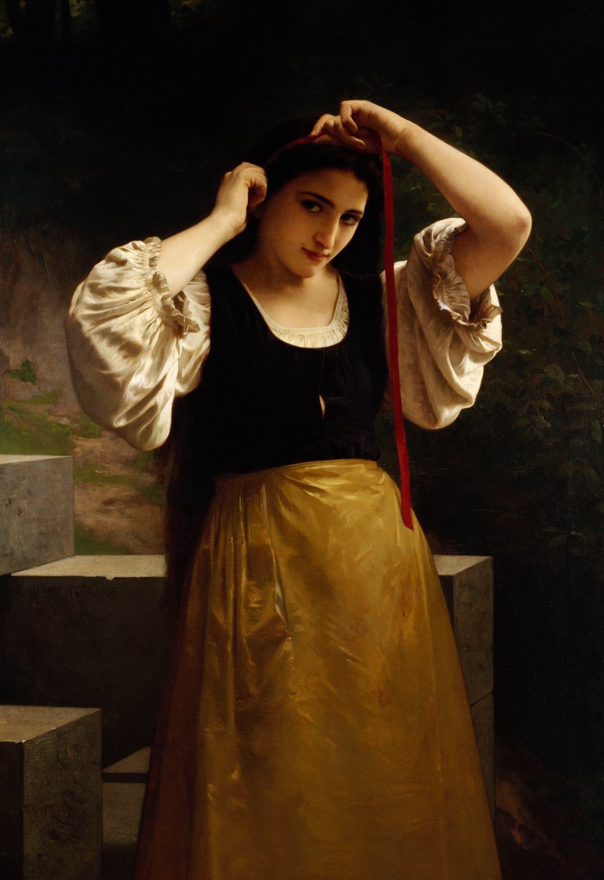 La cinta roja, 1869 de William Adolphe Bouguereau