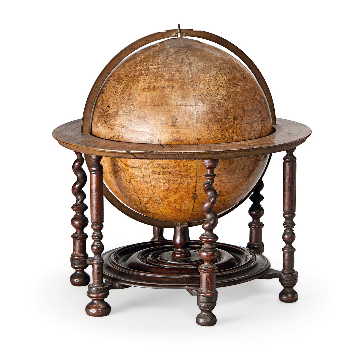 Globo terráqueo inglés temprano, c.1673 de William Berry