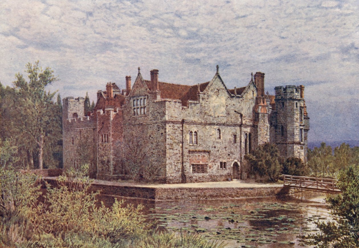 Castillo de Hever (litografía en color) de William Biscombe Gardner