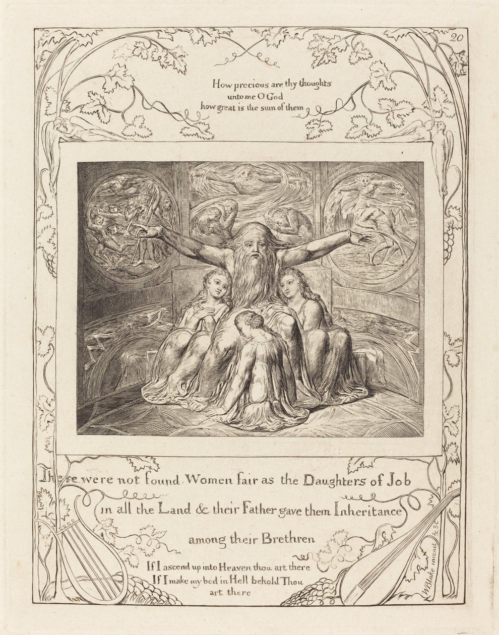 Job y sus hijas de William Blake