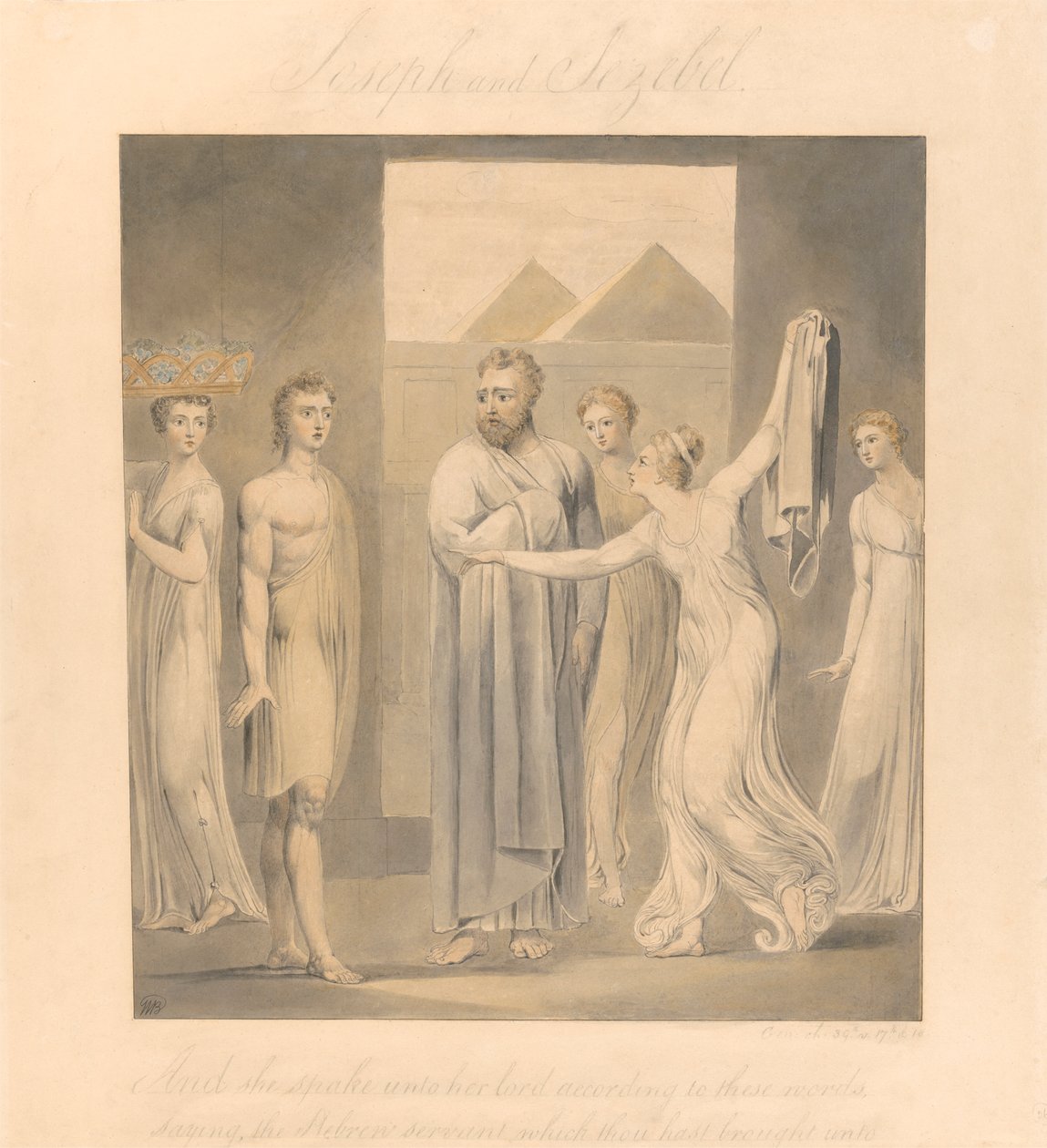 José y la mujer de Potifar de William Blake