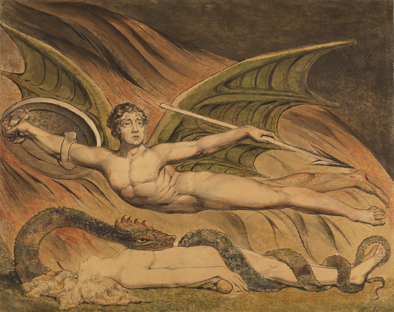 Satanás exultante sobre Eva de William Blake