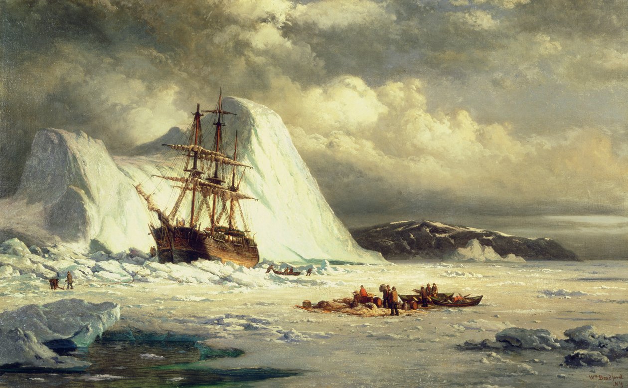 Icebound Ship, c.1880 (óleo sobre lienzo) de William Bradford