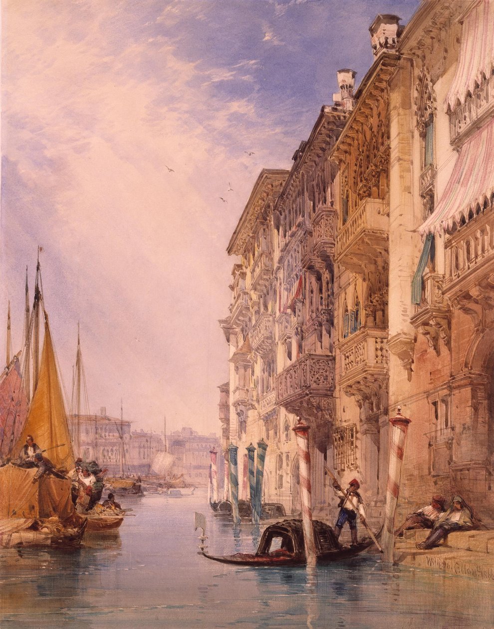 Una góndola en el Gran Canal de Venecia de William Callow