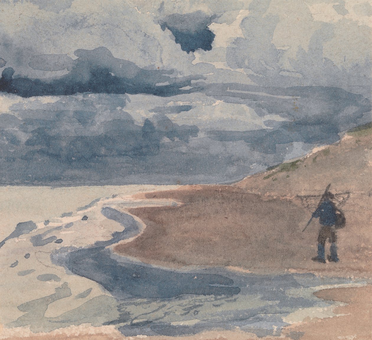 Paisaje con hombre en la playa de William Collins