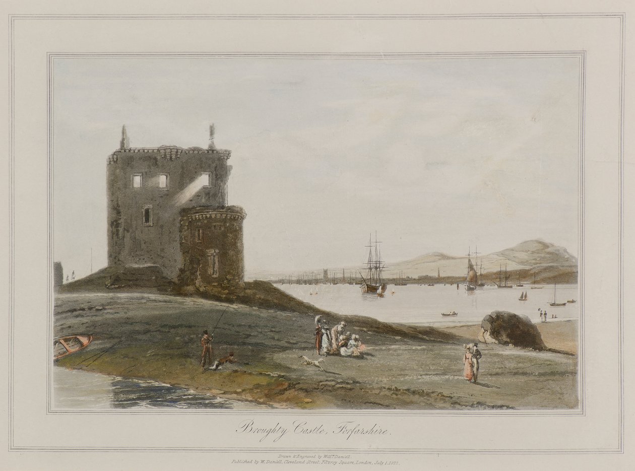 Castillo de Broughty, Forfarshire de William Daniell