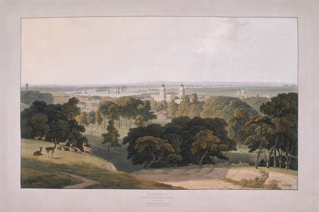 Parque de Greenwich, Londres, 1804 de William Daniell