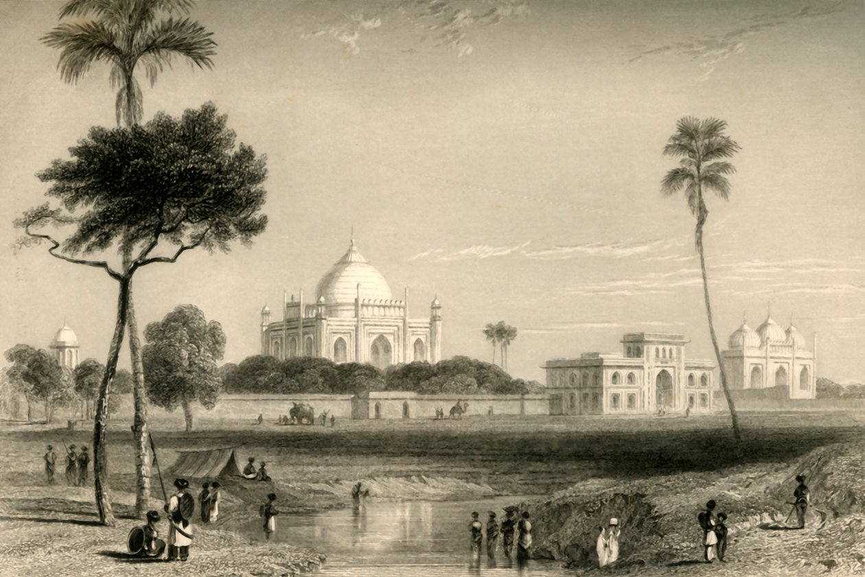 Mausoleo de Sufter Jung, Delhi, 1835 de William Daniell