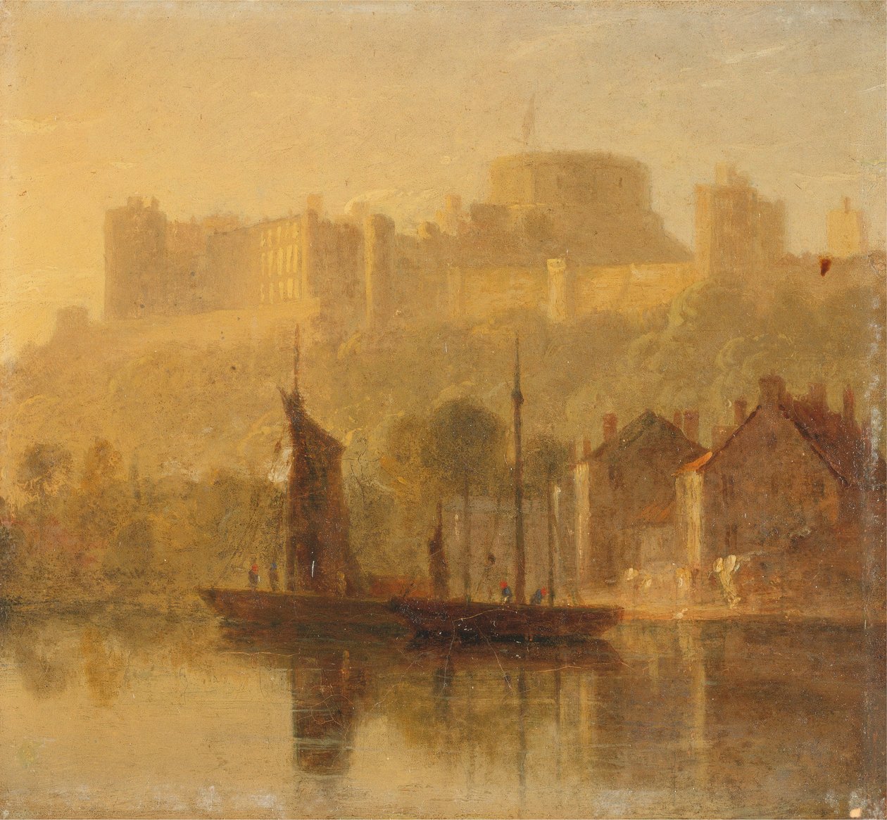 El castillo de Windsor desde el Támesis de William Daniell