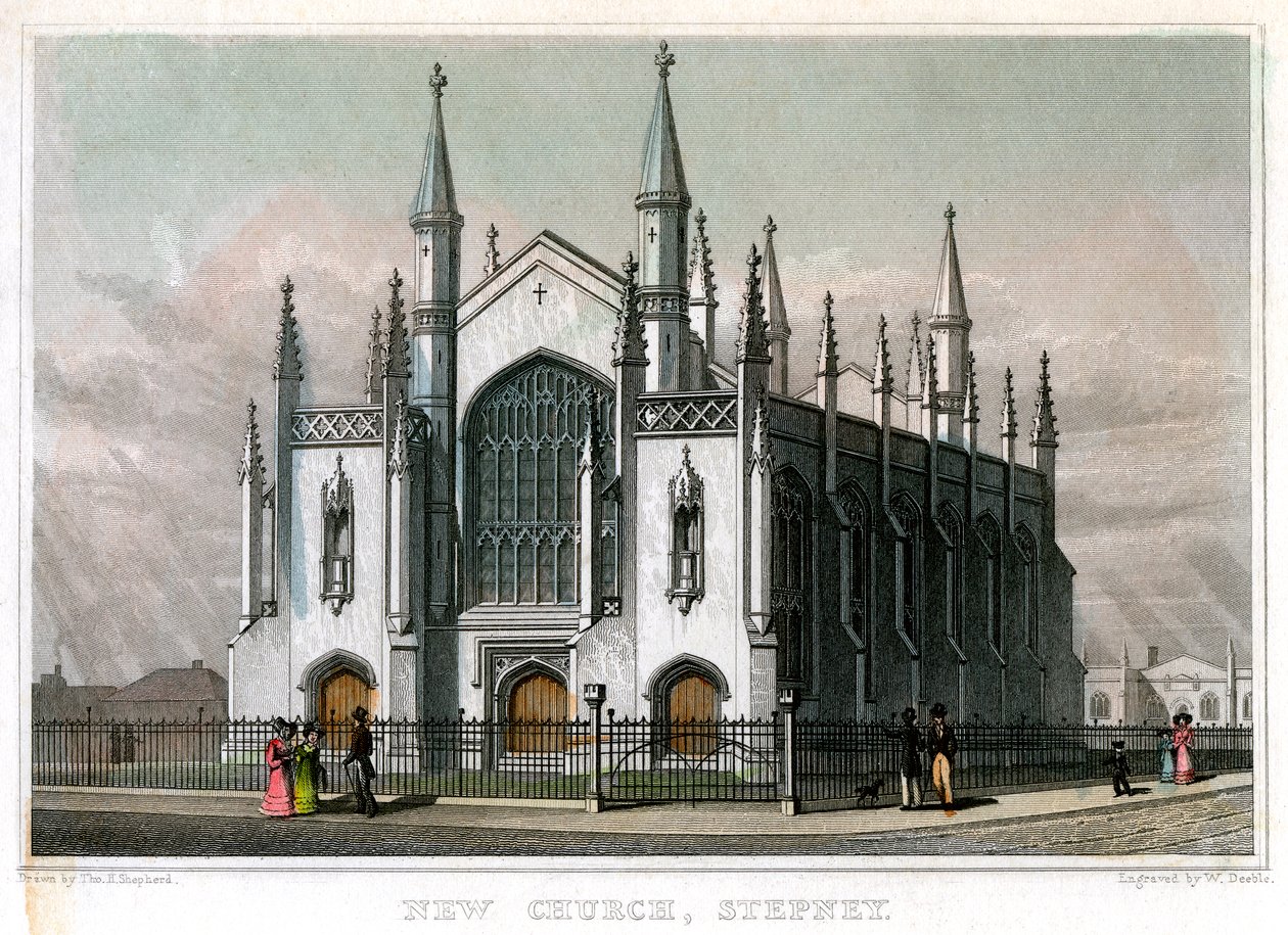 Nueva Iglesia, Stepney, Londres, 1828 de William Deeble
