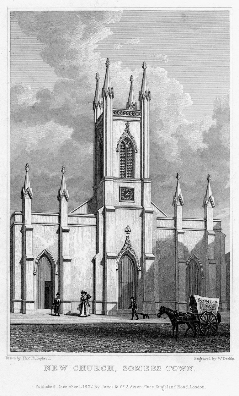 Nueva iglesia, Somers Town, Camden, Londres, 1827 de William Deeble