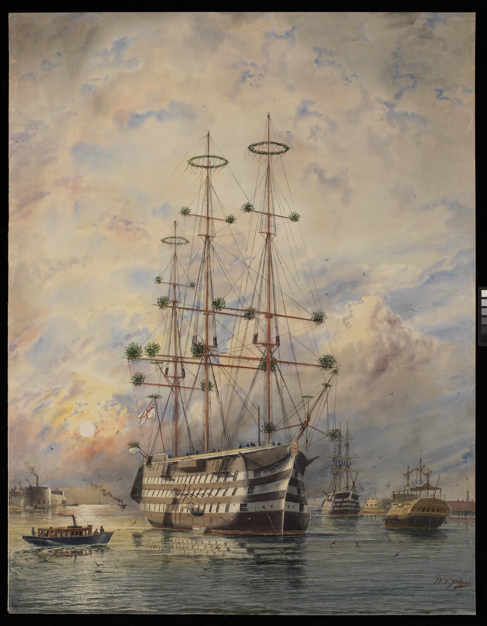 HMS Victory (acuarela) de William Edward Atkins