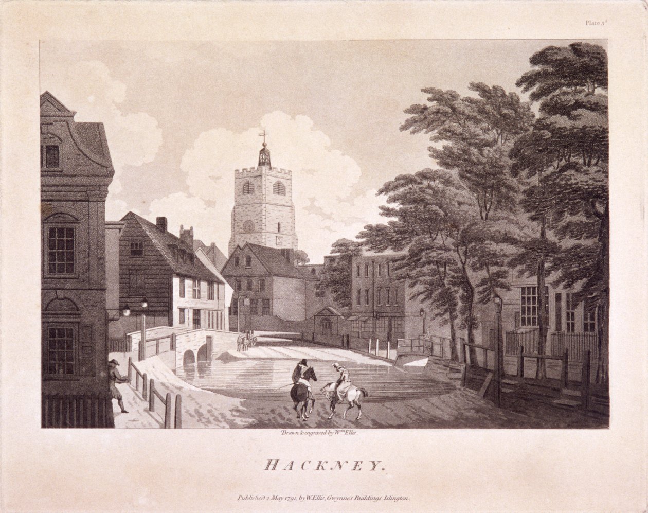 Hackney Brook, Hackney, Londres, 1791 de William Ellis