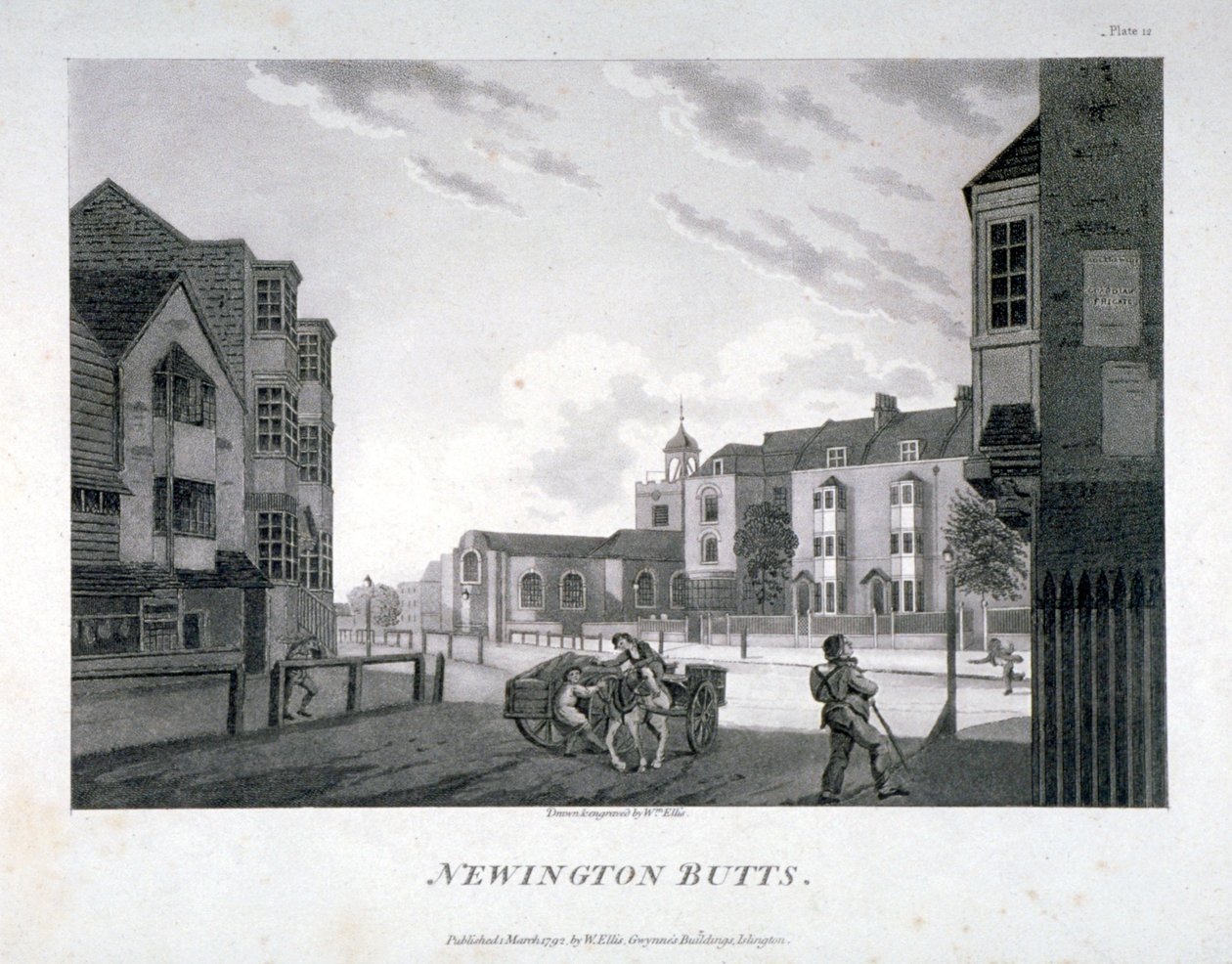 Newington Butts, Southwark, Londres, 1792 de William Ellis