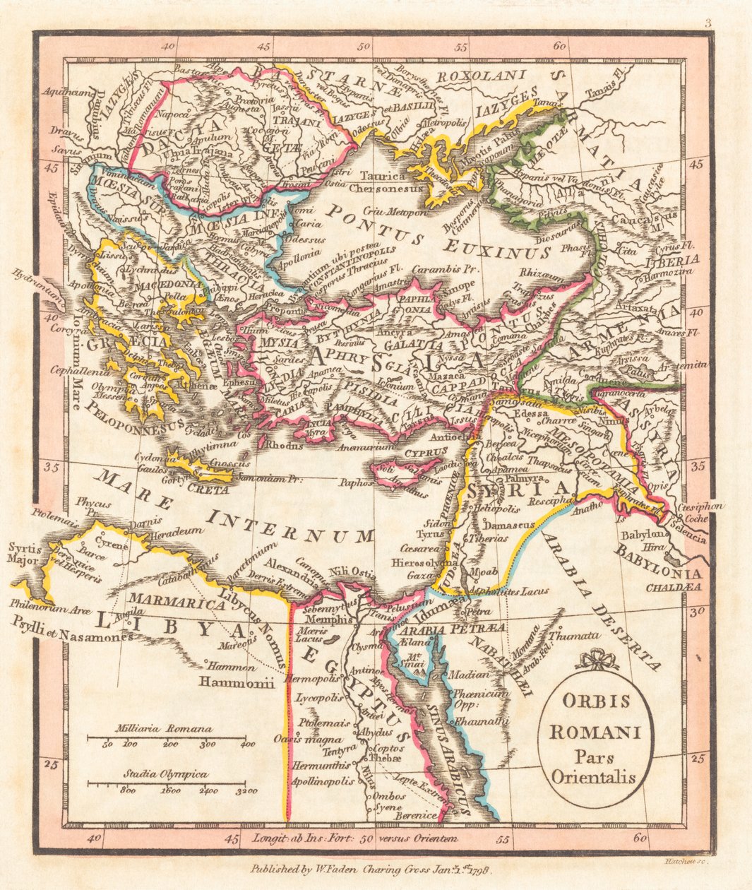 Imperio Romano de Oriente. Mapa. de William Faden