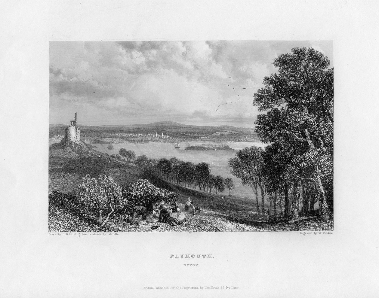 Plymouth, Devon, siglo XIX de William Finden