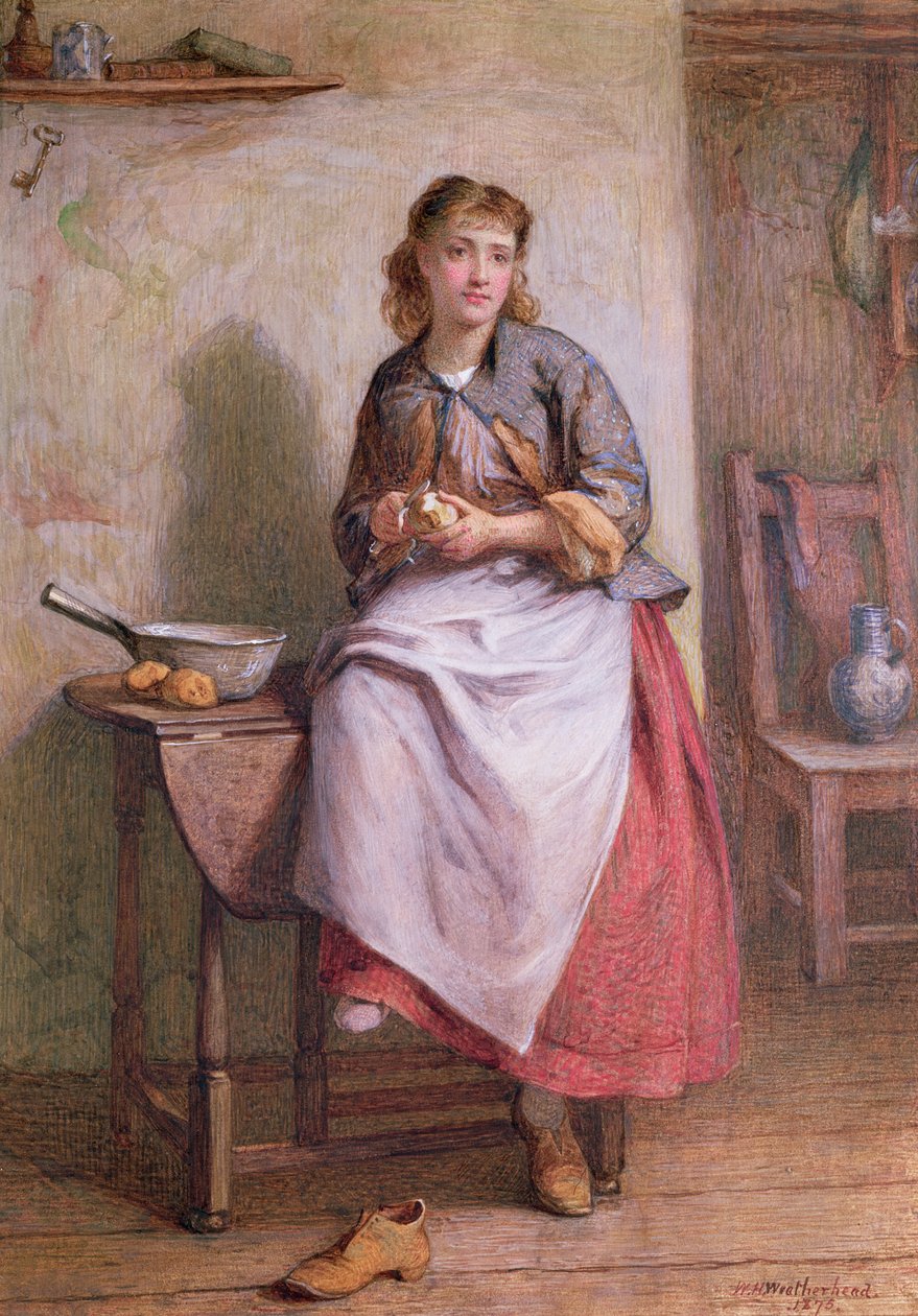 Niña pelando patatas de William Harris Weatherhead