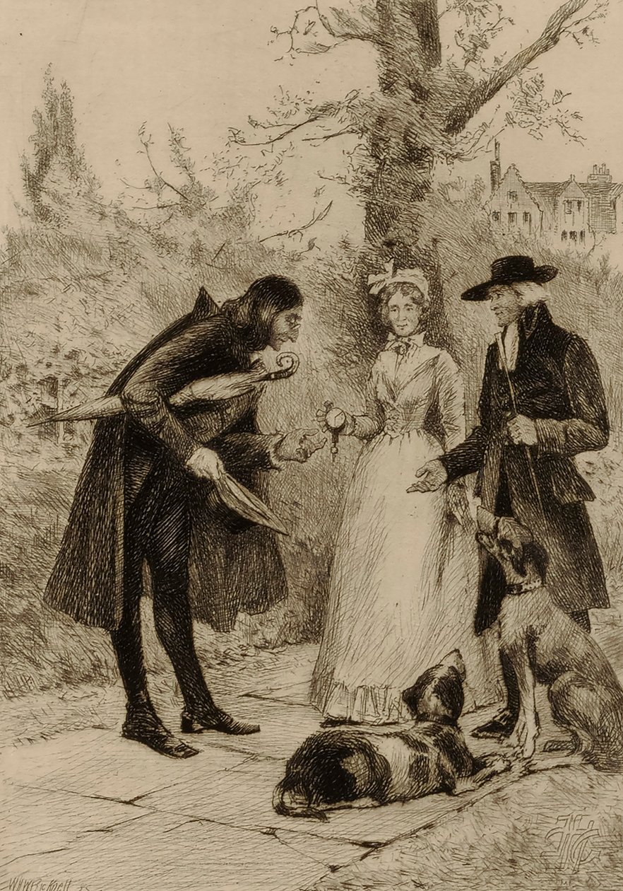 Sin título (pareja conociendo a un hombre) de William Harry Warren Bicknell