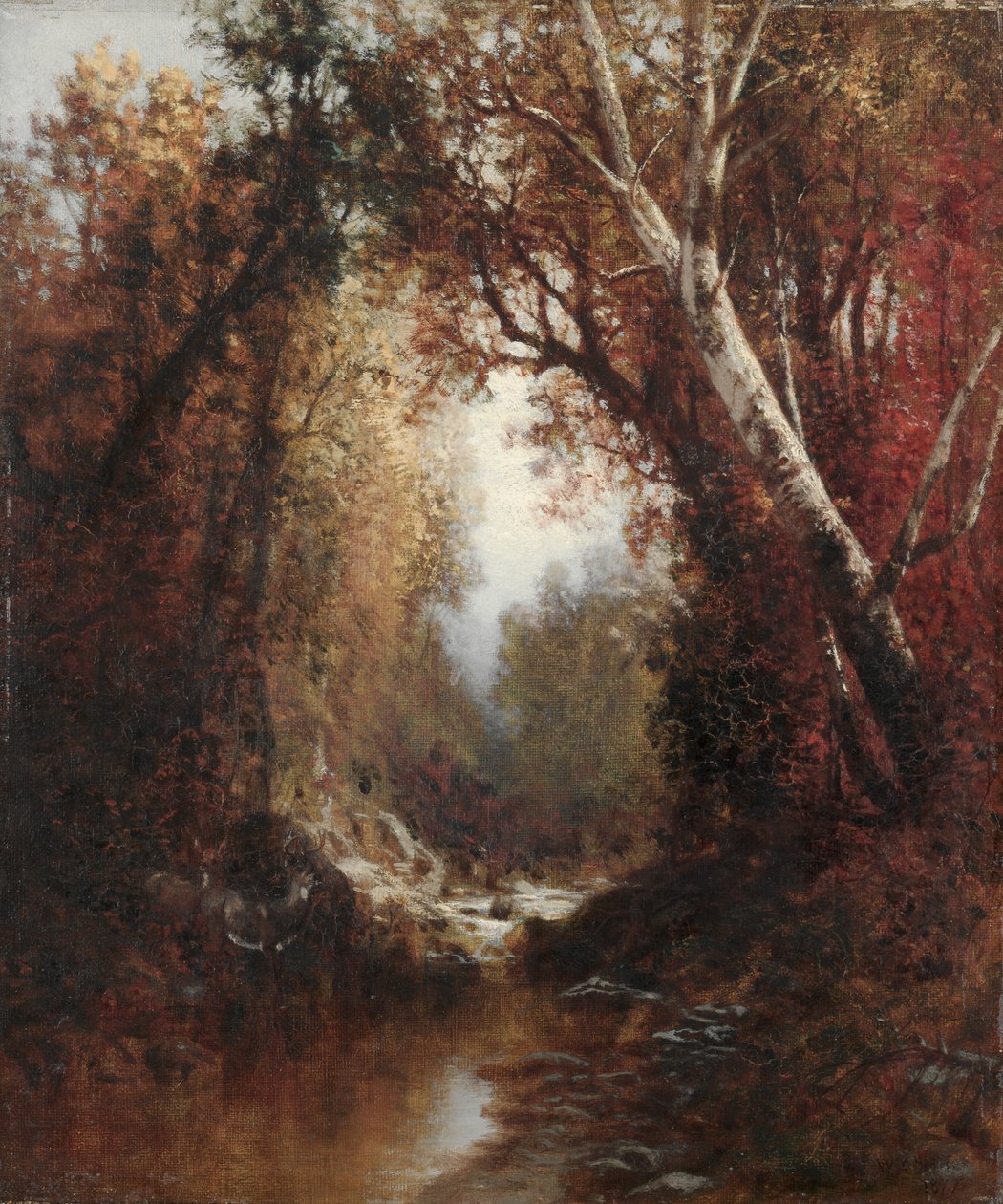Escena otoñal en los Adirondacks de William Hart