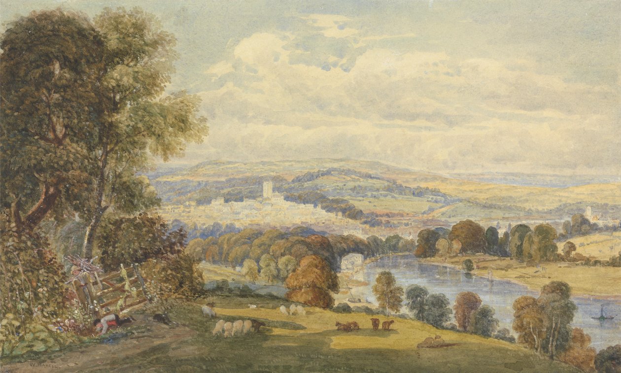 Vista de Totnes, Devon de William Havell
