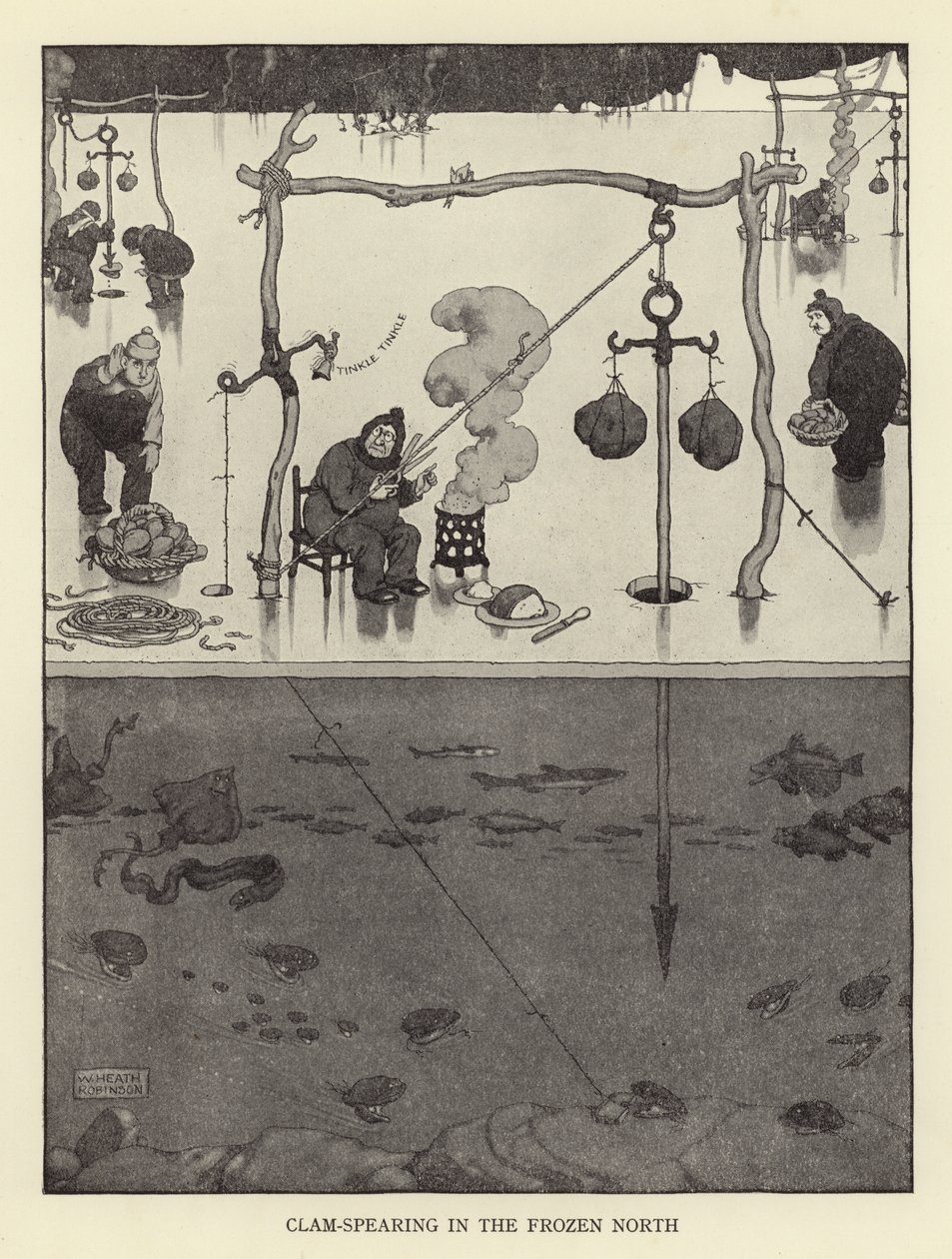 Pesca de almejas en el norte congelado de William Heath Robinson