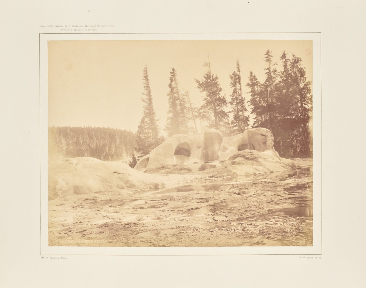 Cráter del Géiser de la Gruta de William Henry Jackson