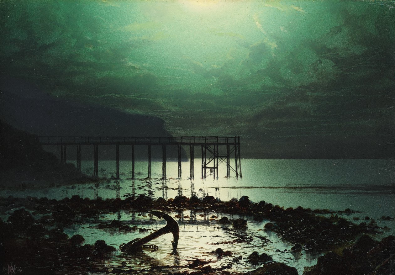 Marea baja a la luz de la luna, 1874 de William Henry James Boot