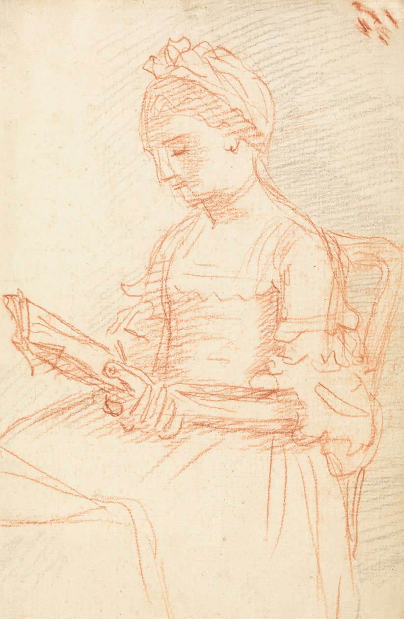 Dama sentada con libro de William Hoare