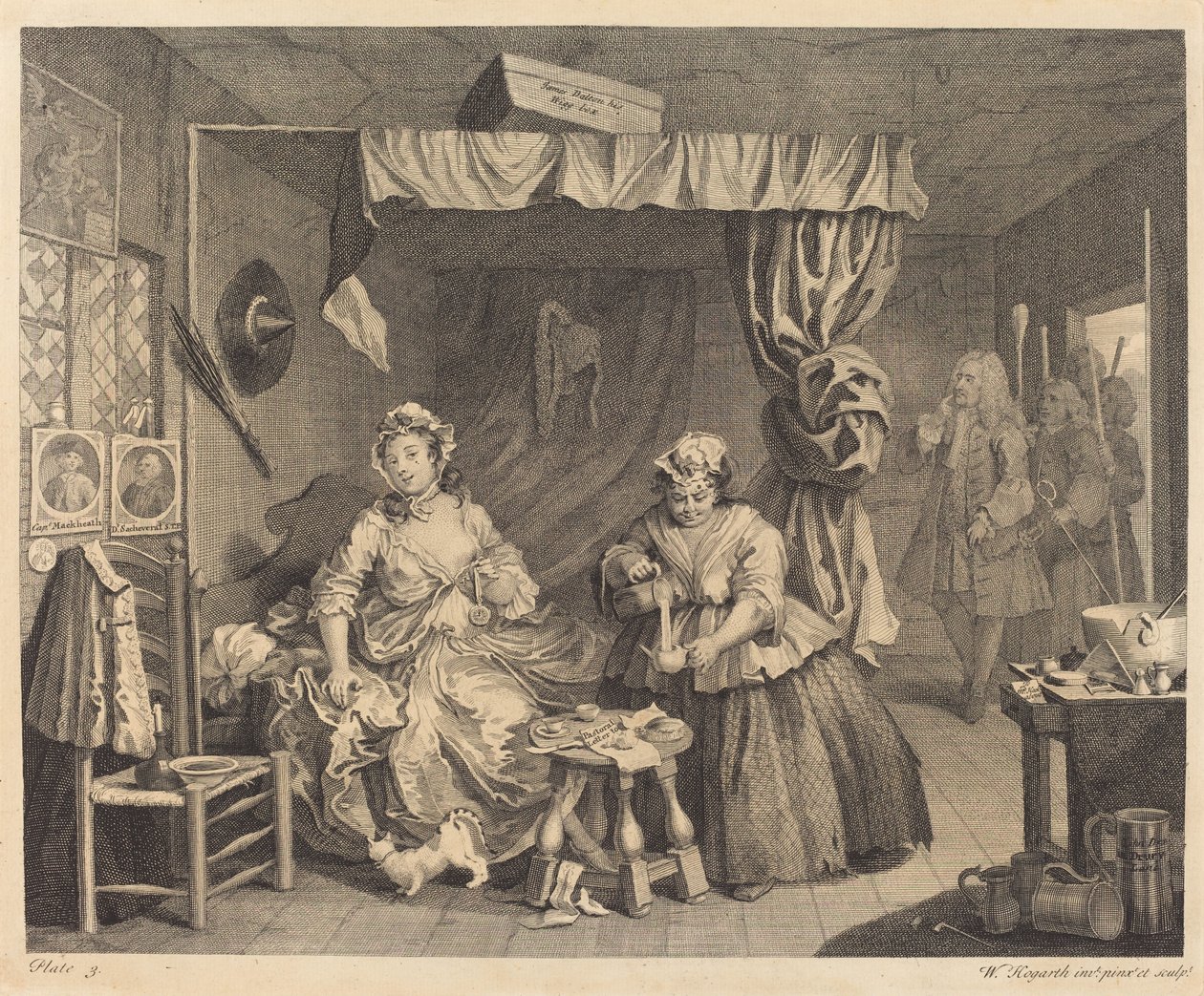 El progreso de una ramera: pl.3 de William Hogarth