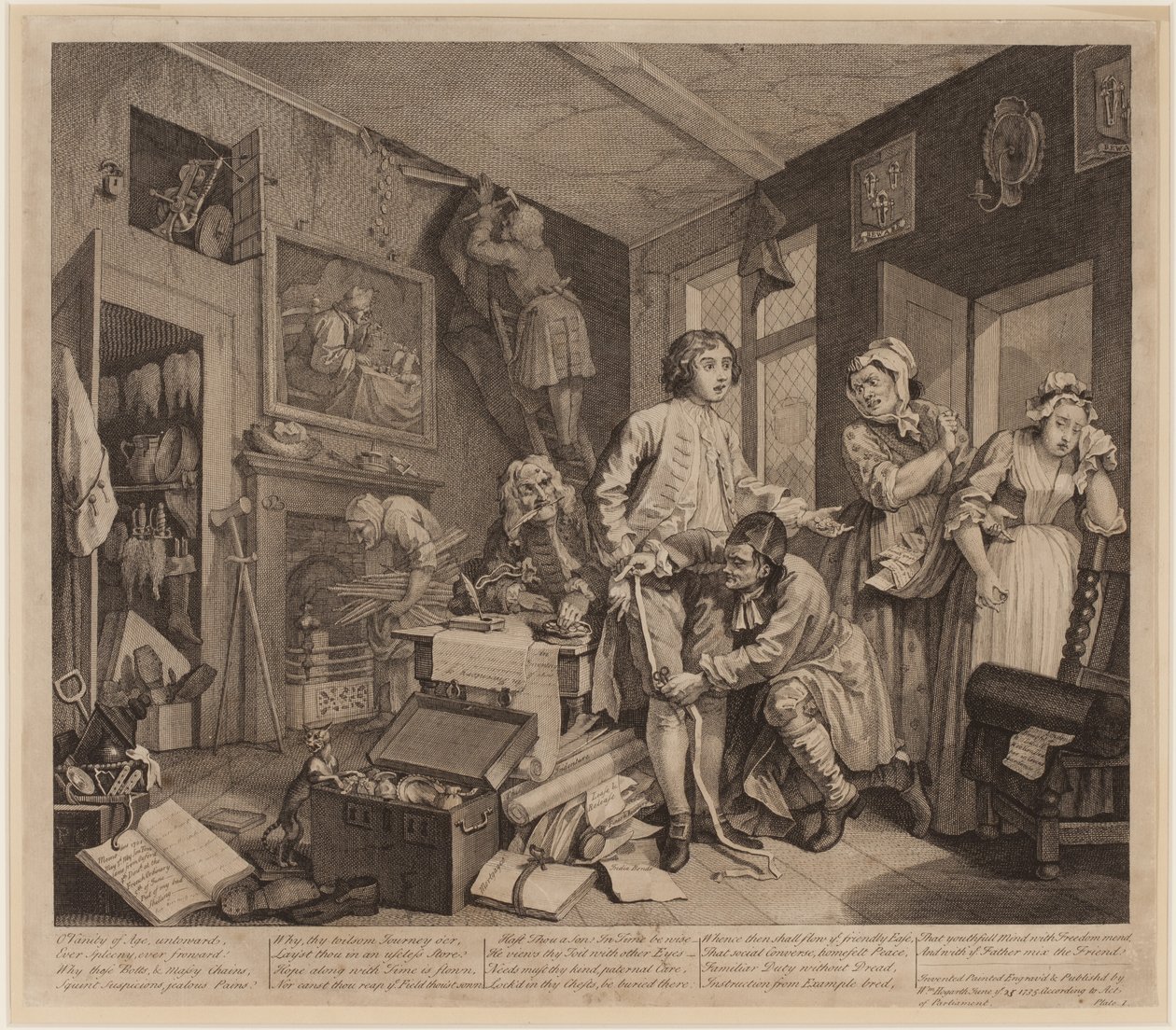 El Progreso de un Libertino, Placa 1 de William Hogarth