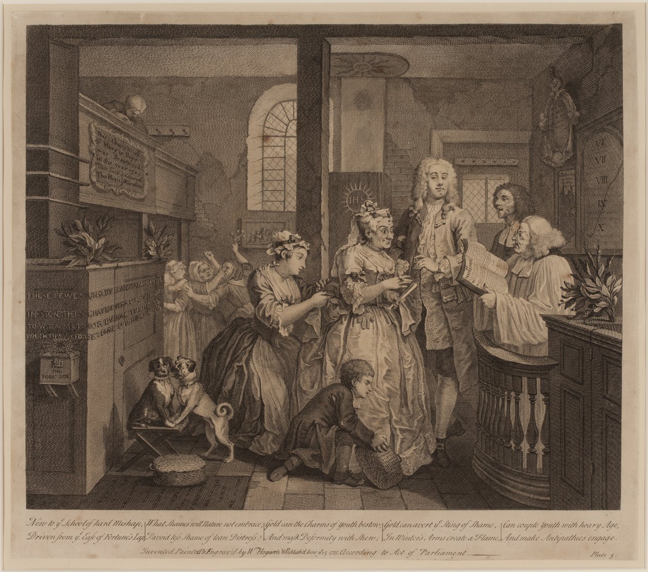 El Progreso de un Libertino, Placa 5 de William Hogarth