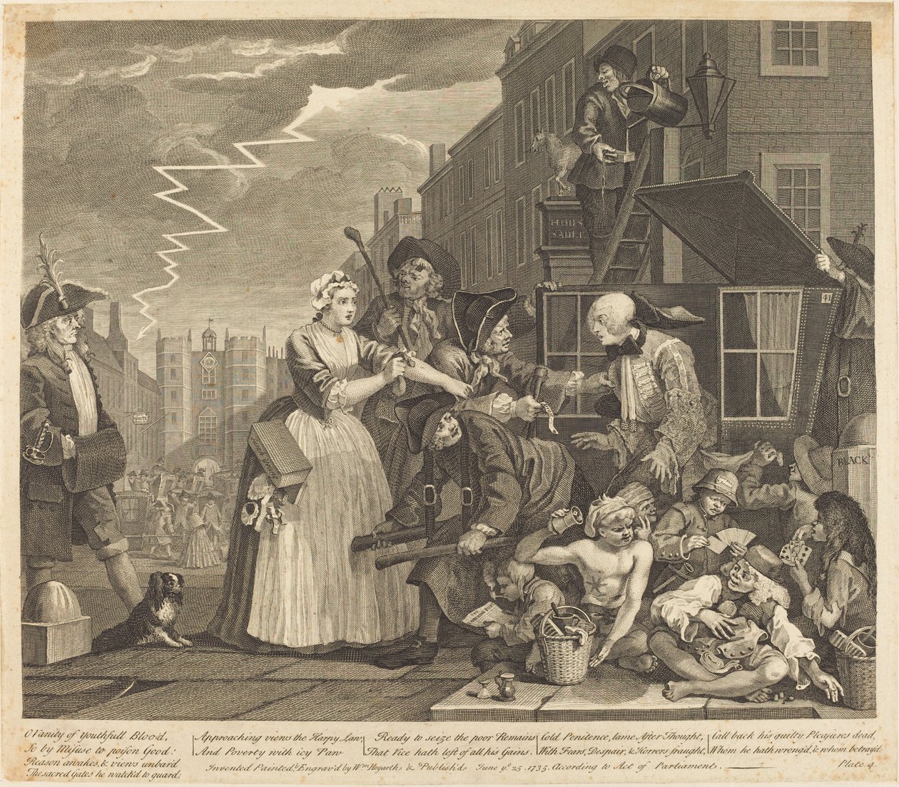 El progreso de un libertino: pl.4 de William Hogarth