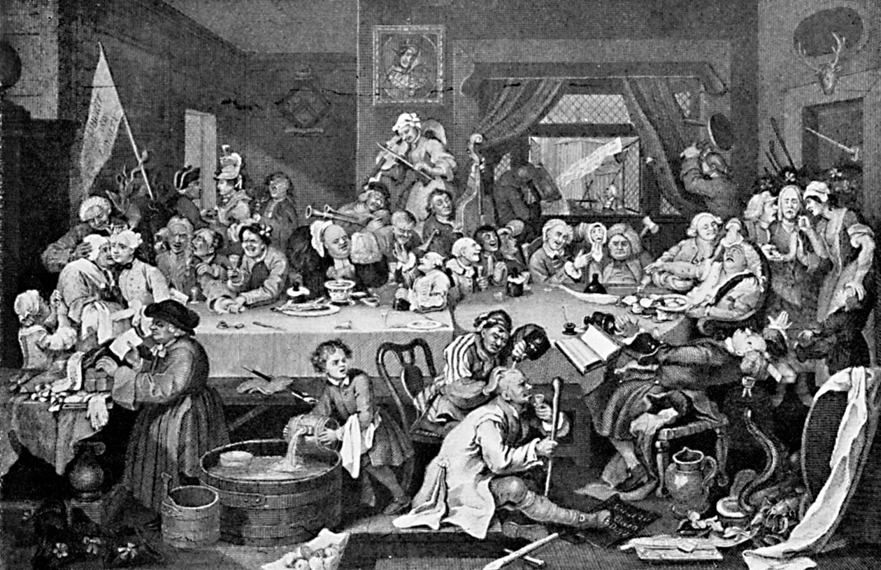 Un Entretenimiento Electoral, 1755 de William Hogarth