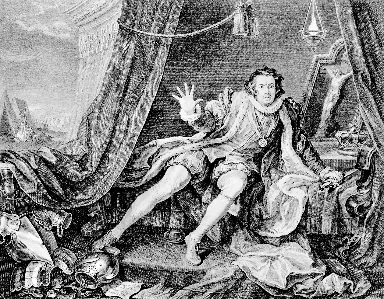 David Garrick como Ricardo III de William Hogarth
