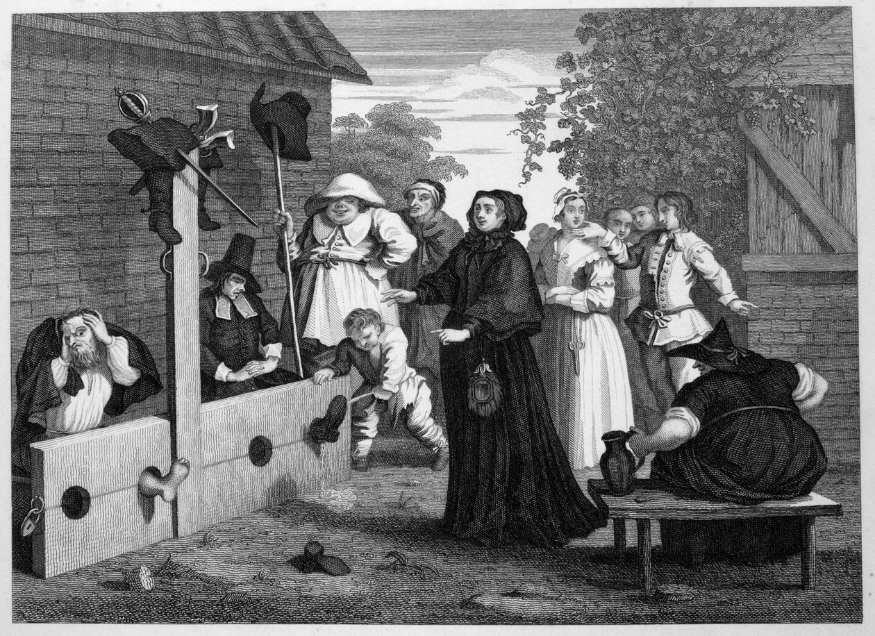 Hudibras y Ralpho en los cepos de William Hogarth