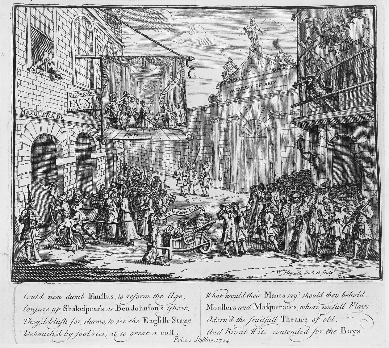 Mascaradas y óperas, Burlington Gate, 1724 de William Hogarth