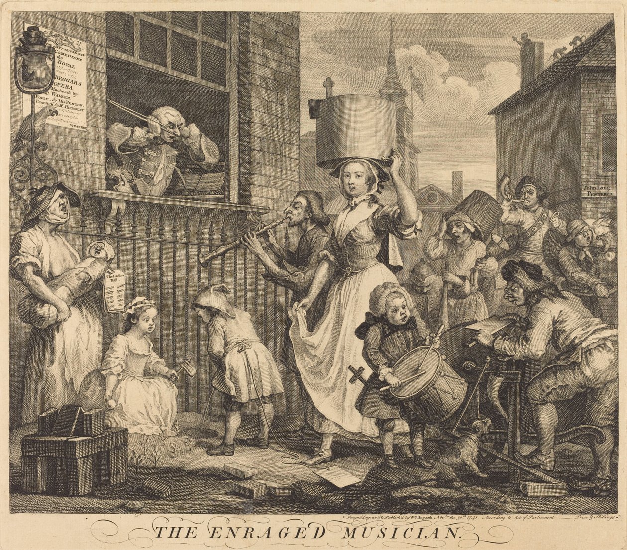 El músico enfurecido de William Hogarth