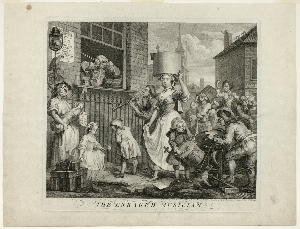 El Músico Enfurecido de William Hogarth