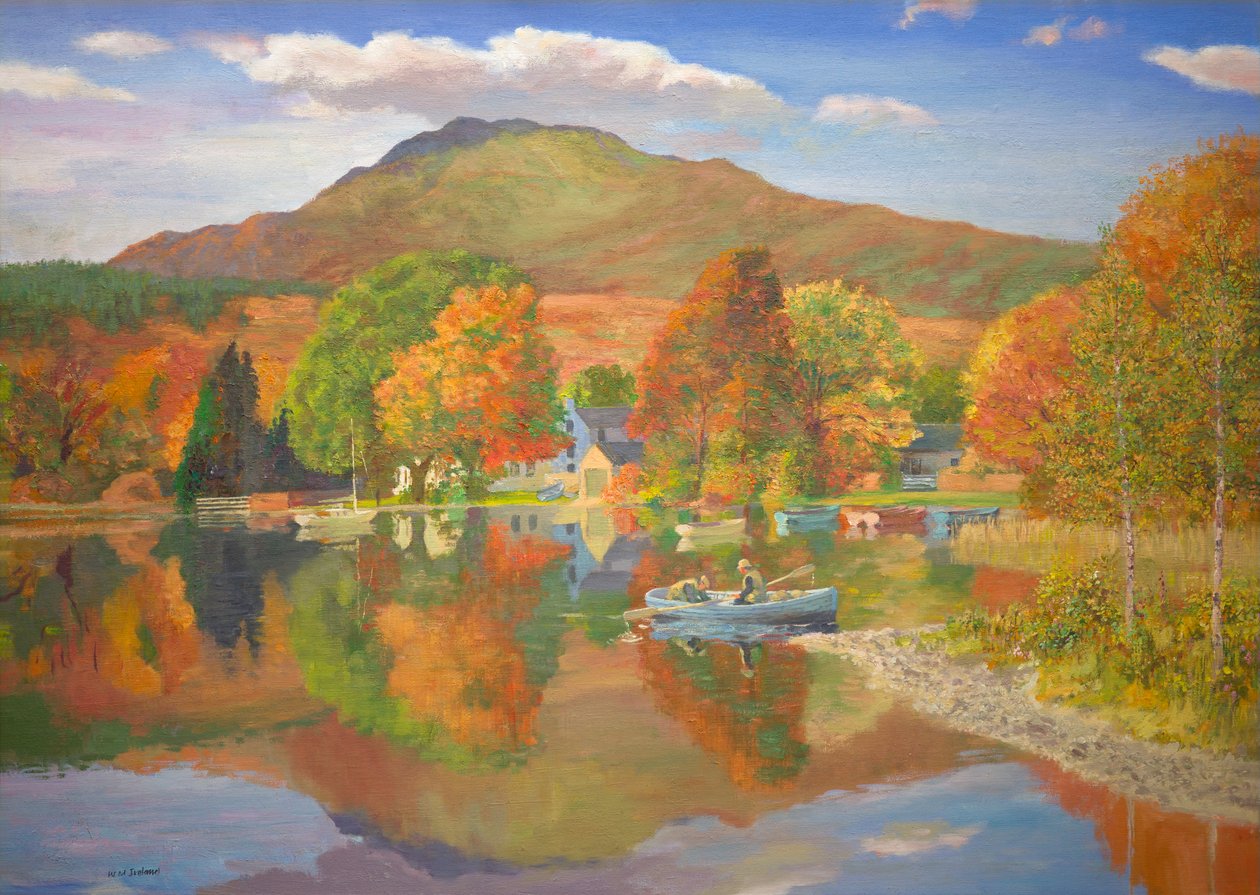 Pesca en Escocia (óleo sobre tabla) de William Ireland