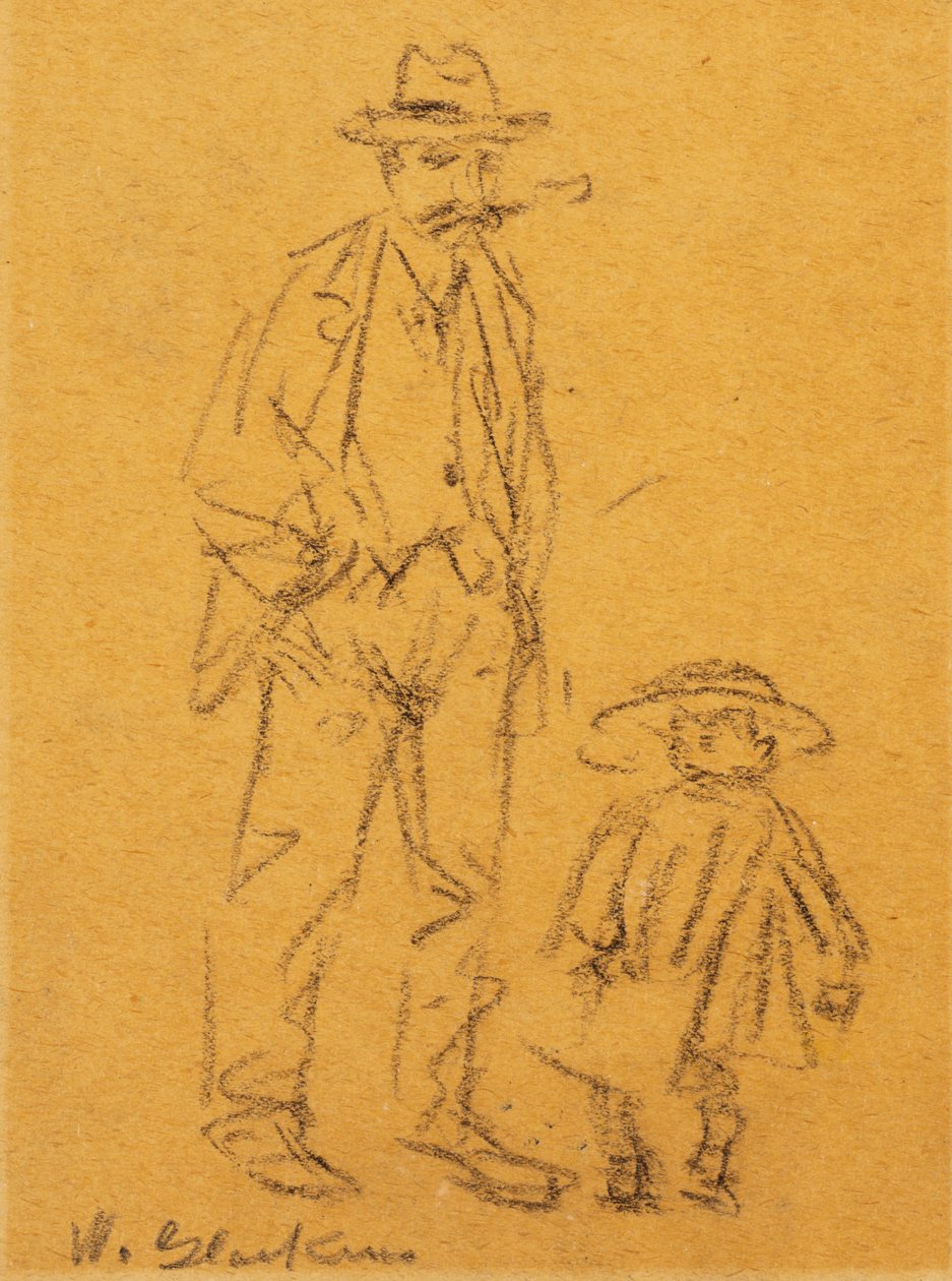 hombre con niño de William James Glackens