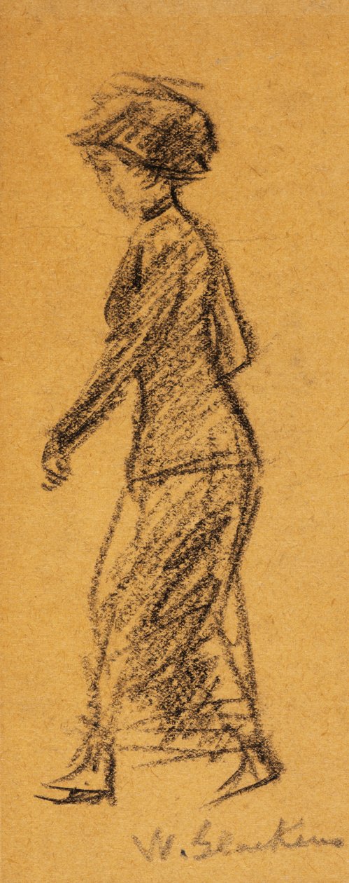 Mujer caminando a la izquierda de William James Glackens