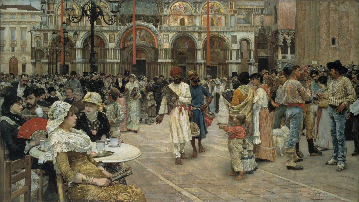 La Piazza de San Marcos, Venecia de William Logsdail