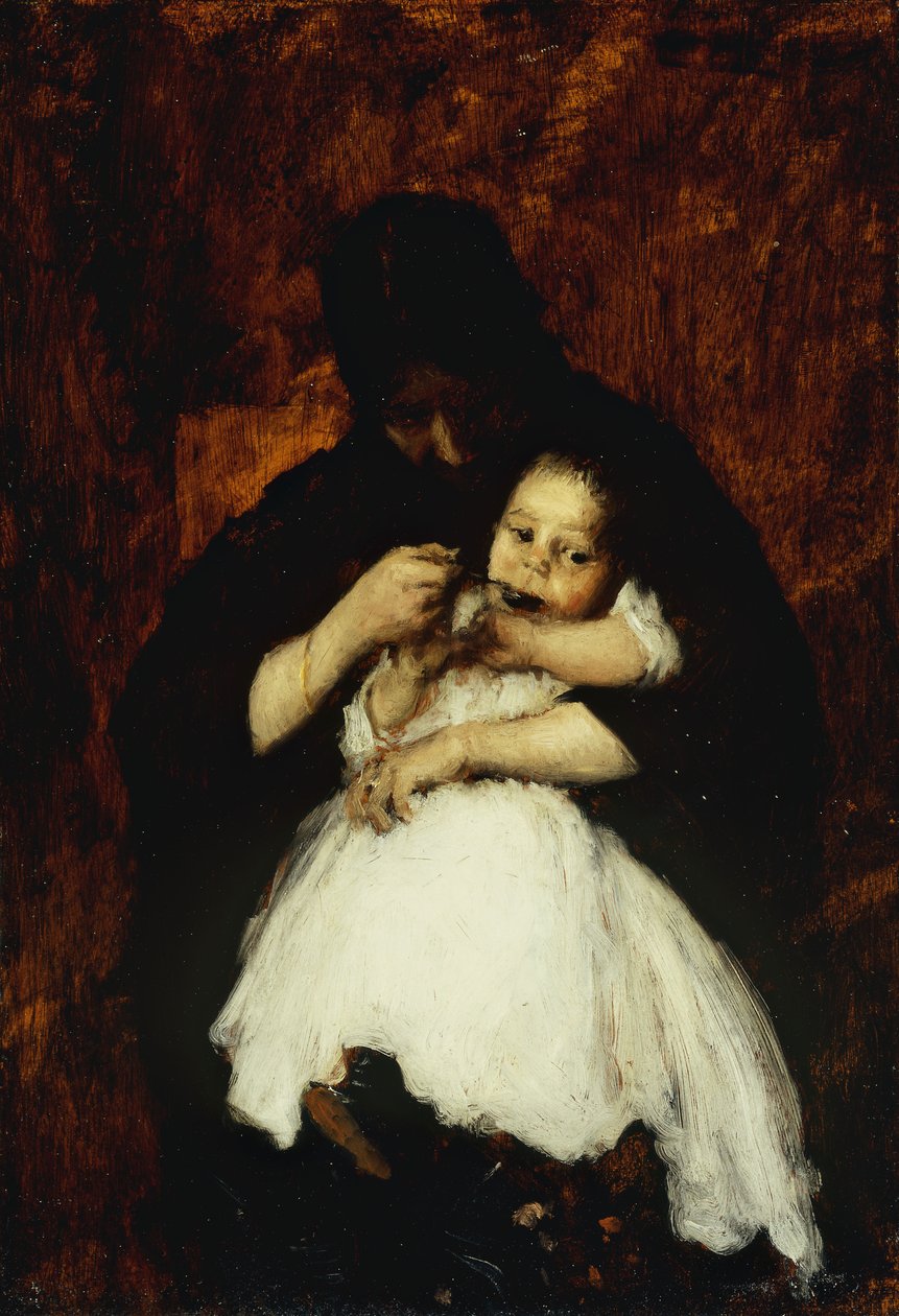 Alimentando al Bebé, 1886 de William Merritt Chase
