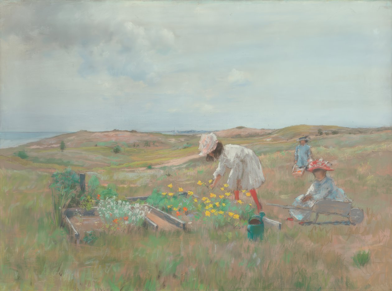 Recogiendo flores de William Merritt Chase