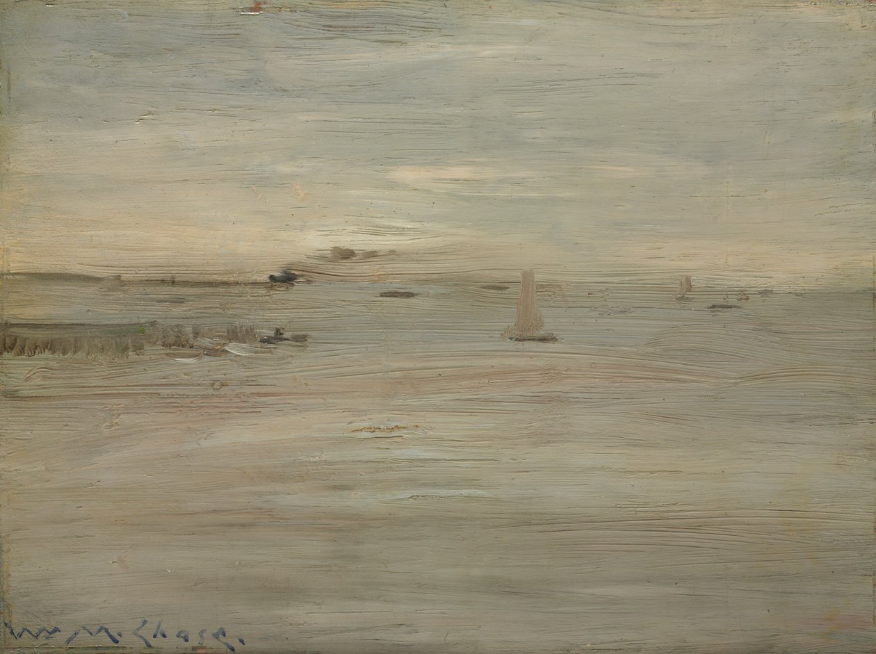 Marina, c.1888 (óleo sobre madera) de William Merritt Chase
