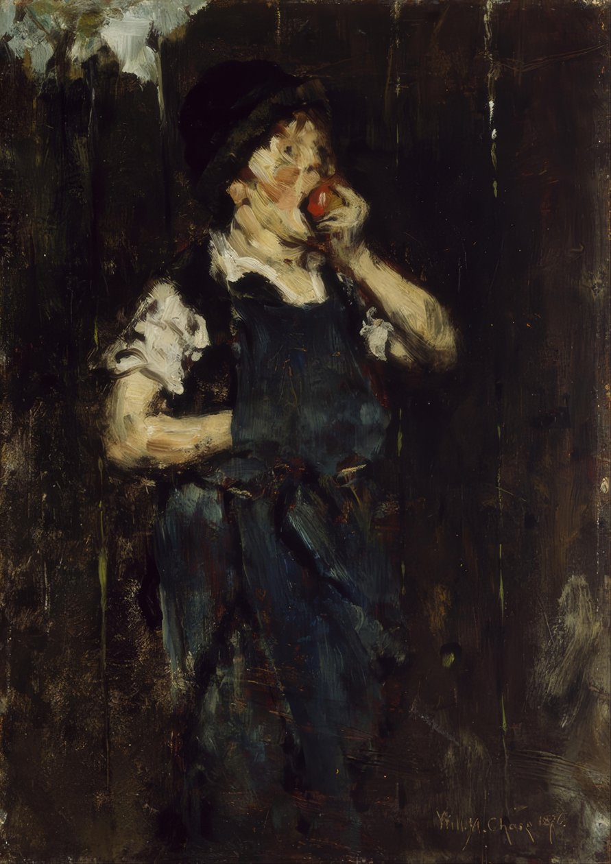 El aprendiz (Niño con manzana) de William Merritt Chase