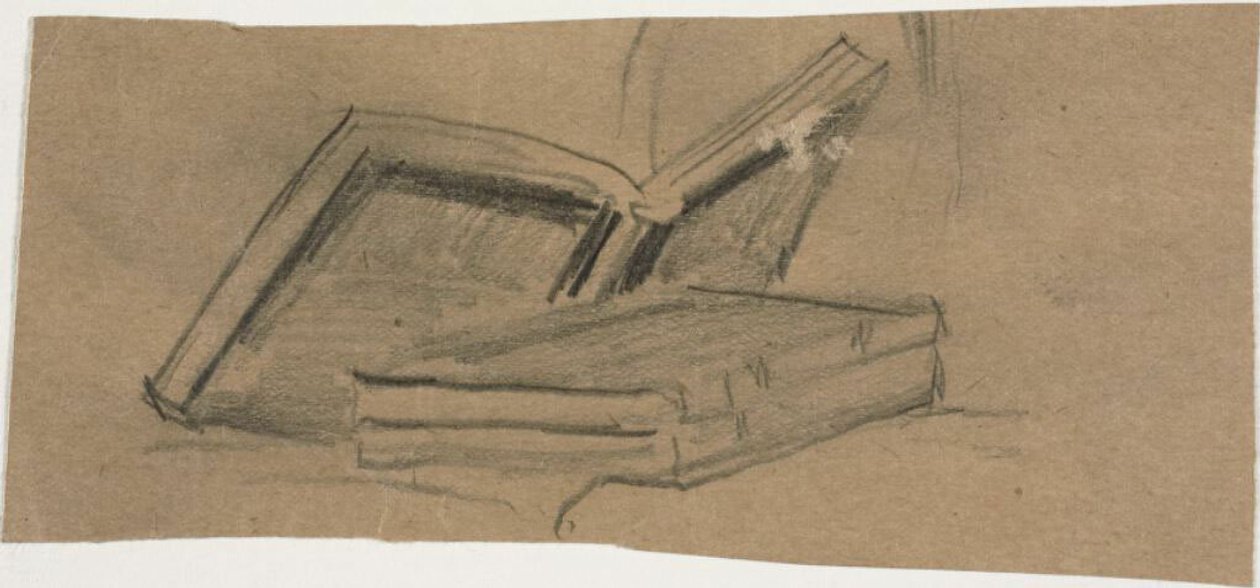 Boceto de dos libros de William Michael Harnett
