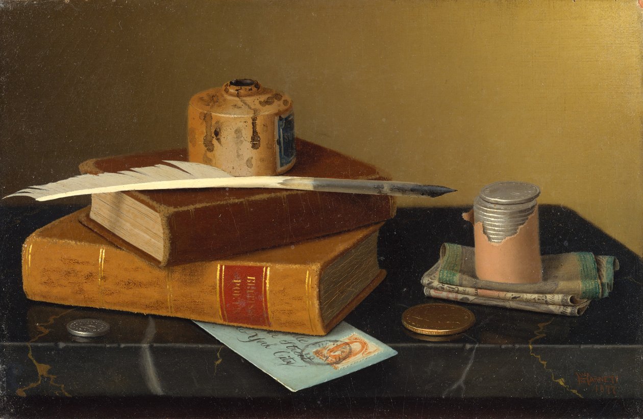 La mesa de los banqueros de William Michael Harnett