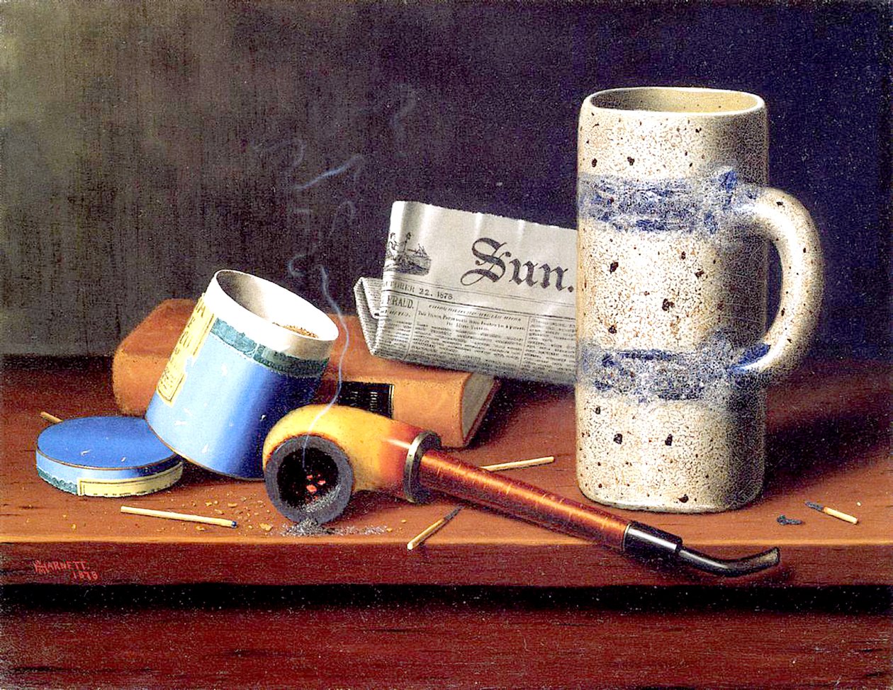 La Caja de Tabaco Azul de William Michael Harnett